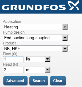 Grundfos input data (Grundfos)