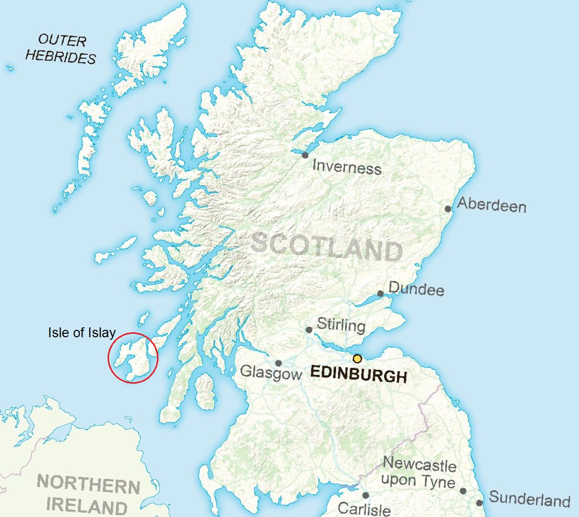 Location of Islay in Scotland