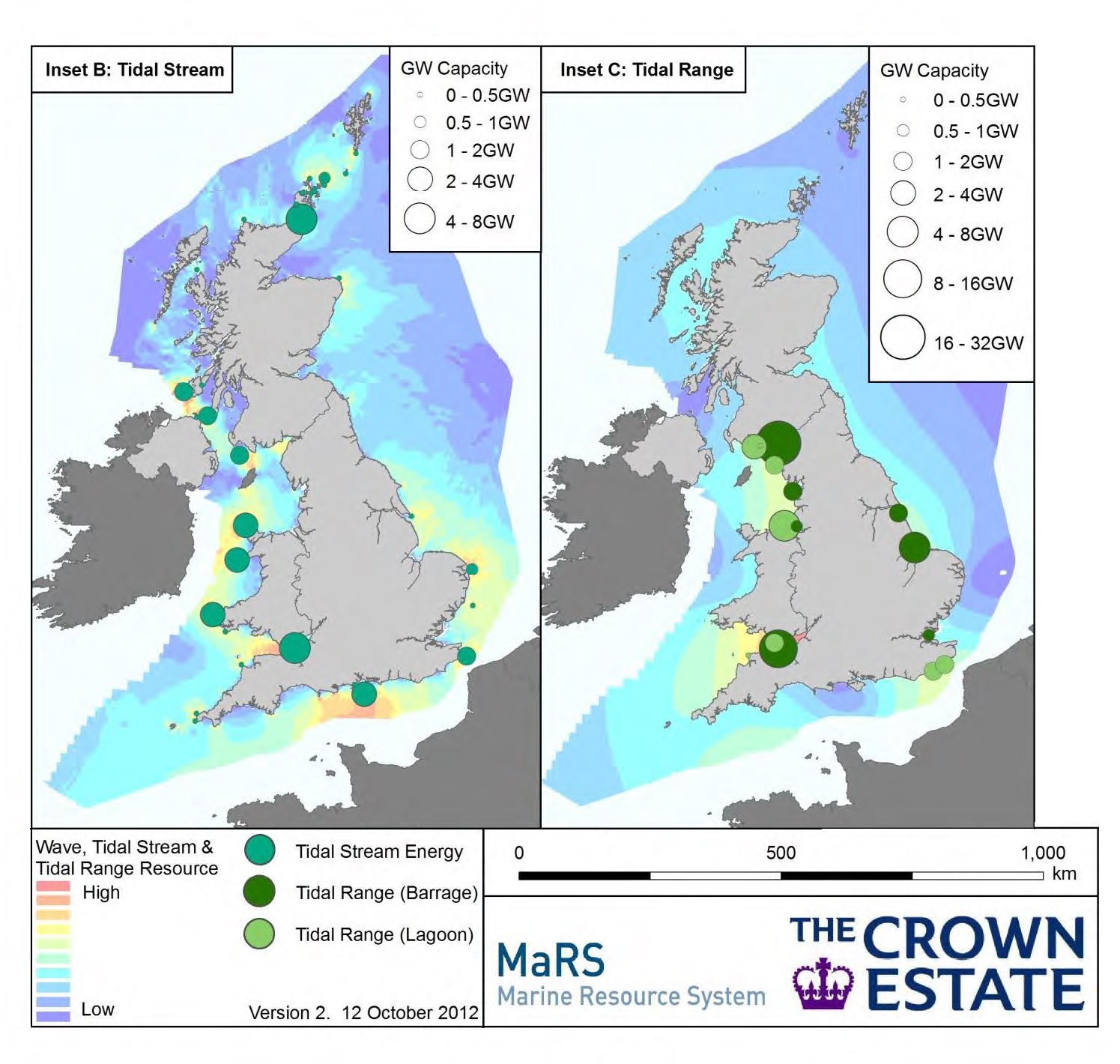 Tidal resources in the UK
