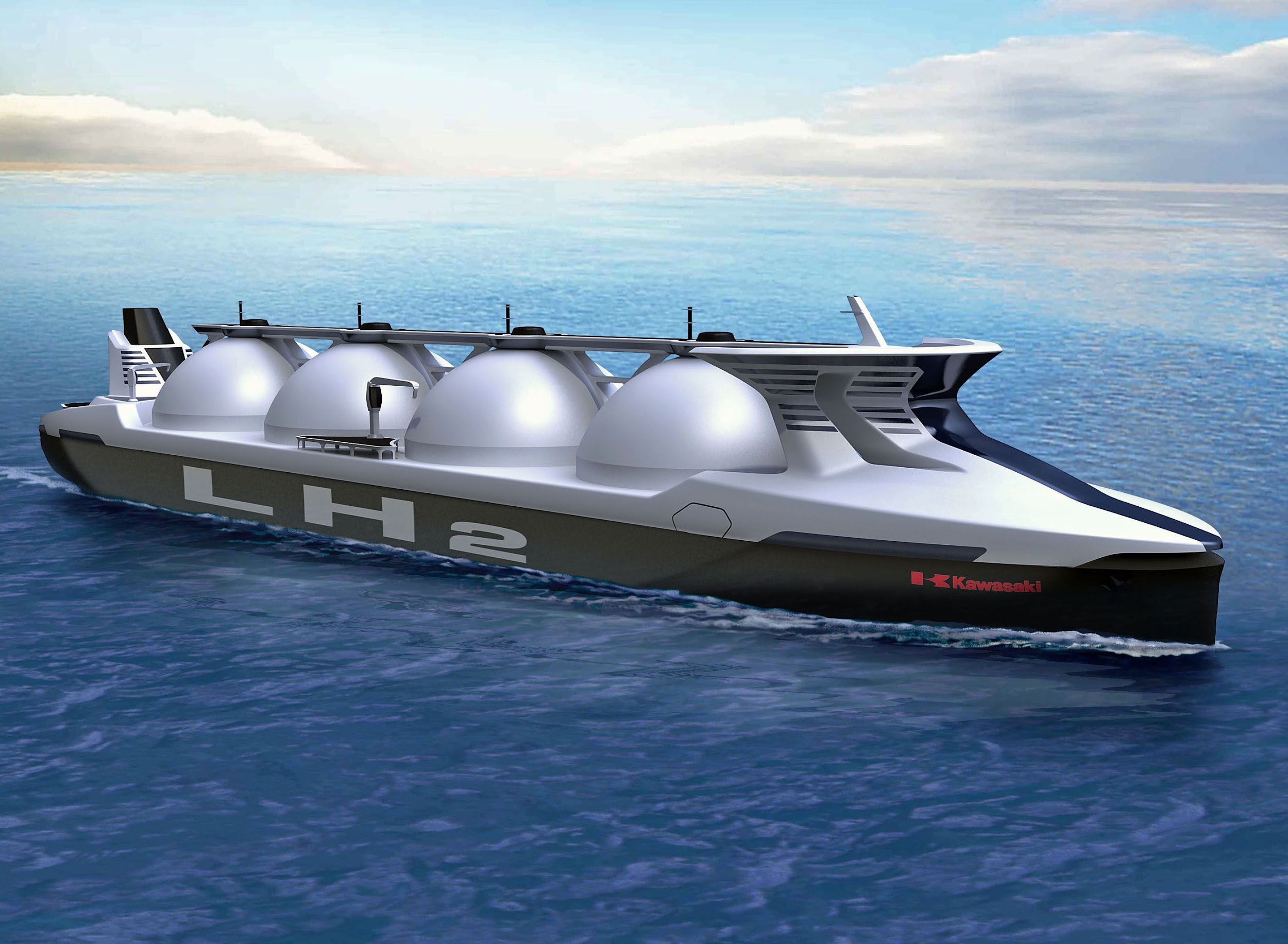 Liquid Hydrogen Tanker concept design. Picture by Kawasaki Heavy Industries © 2018
