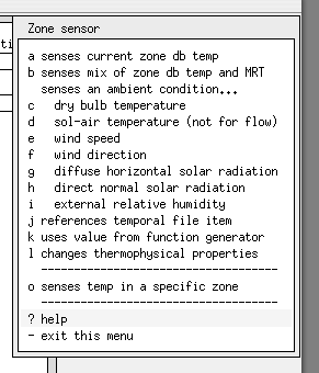 sensor choices