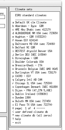 Climate file list