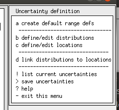 uncertainty top menu