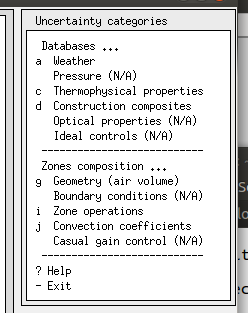 uncertainty top menu