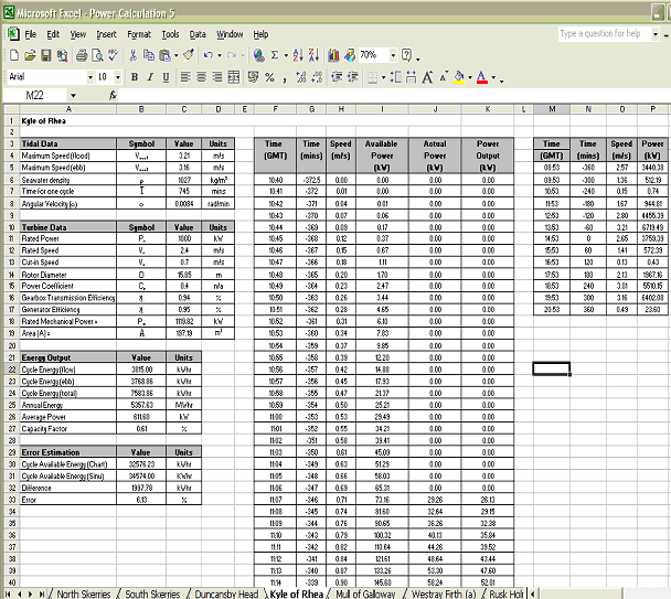 exel calculations screenshot