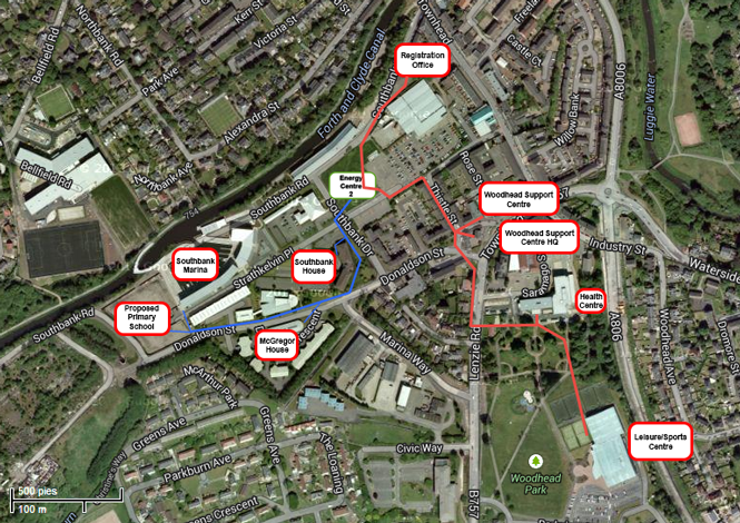 Site 2 diagram with red piping layout