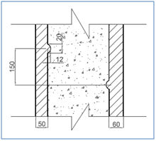 Section of the grout joint