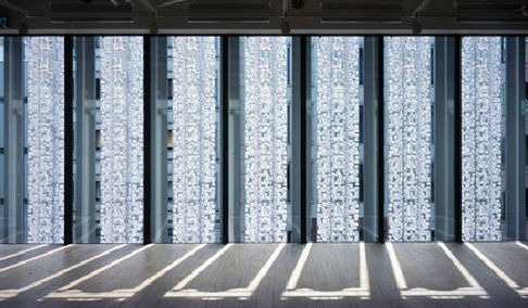 Panelled glazing section of building facade
