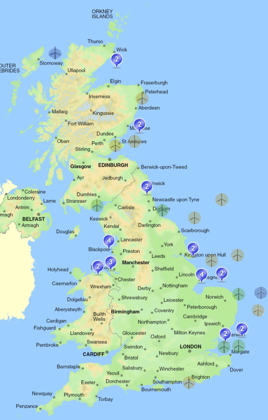 Existing offshore wind farms