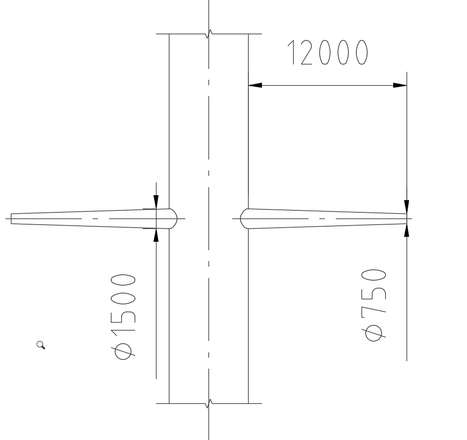 Simplified tidal turbine's supporting structure