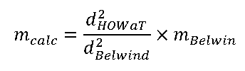 Transition piece mass calculation